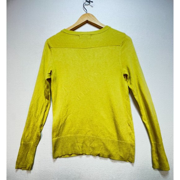 Eddie Bauer Womens Button-Up Knitted Cardigan Sweater Sz XS Yellow Casual Lounge - Picture 8 of 10
